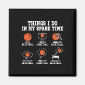 Dingen die ik doe in mijn vrije tijd Leuke basketb Magneet (Voorkant)