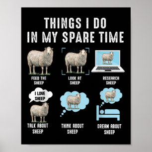 Dingen die ik doe in mijn vrije tijd Schapen Grapp Poster