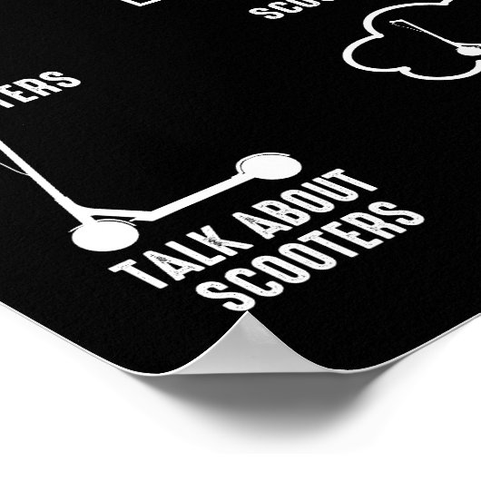 Dingen die ik doe in mijn vrije tijd scooters grap poster (Hoek)