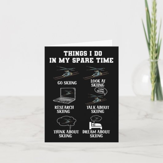 Dingen die ik doe in mijn vrije tijd skiën winters kaart (Voorkant)
