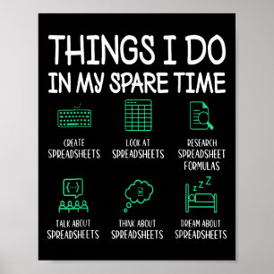 Dingen die ik doe in mijn vrije tijd Spreadsheets Poster