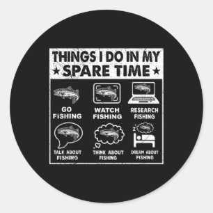 Dingen die ik doe in mijn vrije tijd Vissen Grappi Ronde Sticker