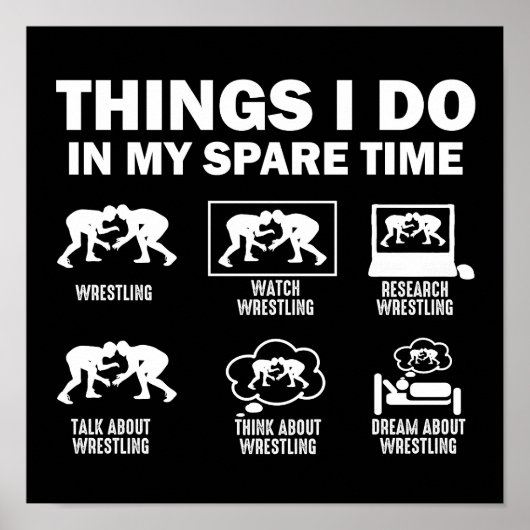 Dingen die ik doe in mijn vrije tijd worstelen poster (Voorkant)