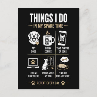 Dingen die ik doe Vrije Tijd Hond Papa Herhaal Briefkaart