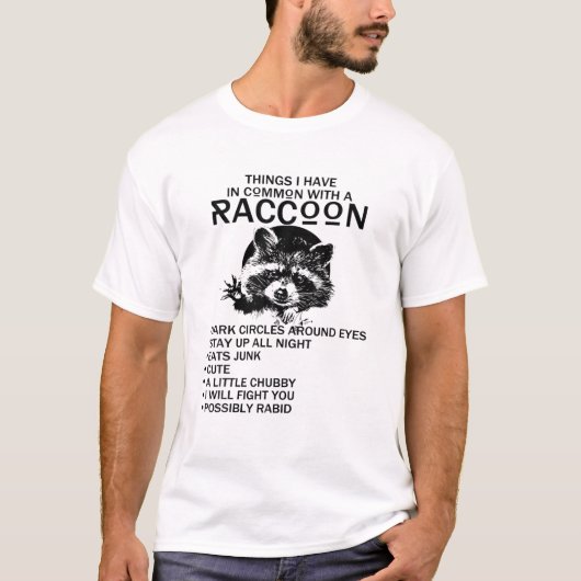 Dingen die ik gemeen heb met een donkere Raccoon-c T-shirt (Voorkant)