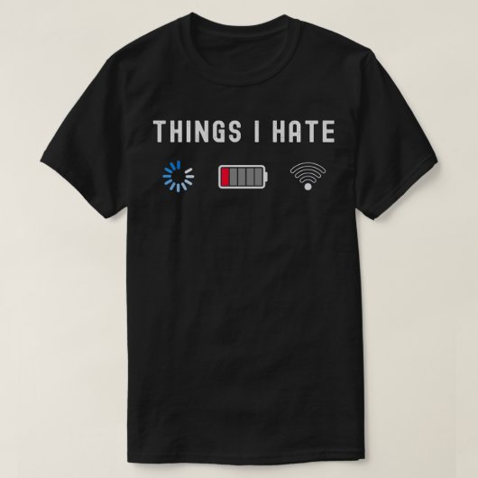 Dingen die ik haat programmeur computer nerd grapp t-shirt (Design voorkant)