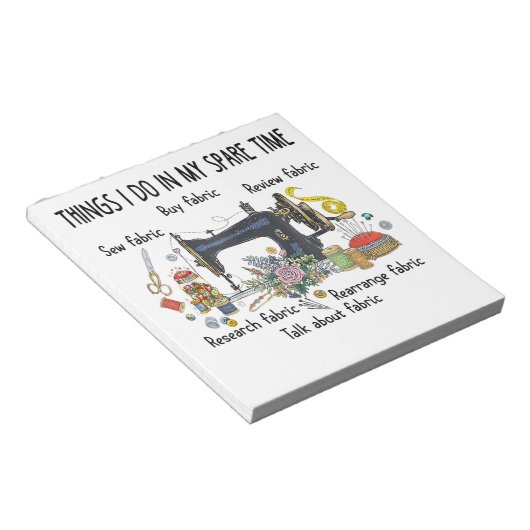 Dingen die ik in mijn vrije tijd doe grappig naaie notitieblok (Schuin)