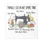 Dingen die ik in mijn vrije tijd doe grappig naaie notitieblok (Voorkant)