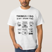 Dingen die ik in mijn vrije tijd doe Grappig zwemm T-shirt (Voorkant)