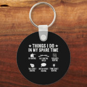 Dingen die ik in mijn vrije tijd doe, grappige her sleutelhanger (Voorkant)