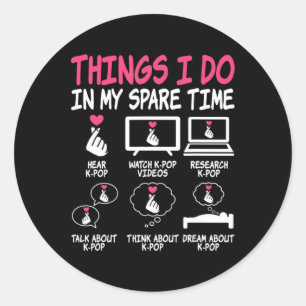Dingen die ik in mijn vrije tijd doe, Kpop Music A Ronde Sticker