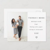 Dingen die ik mis Quarantine Briefkaart (Voorkant / Achterkant)