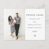 Dingen die ik mis Quarantine Briefkaart (Voorkant)