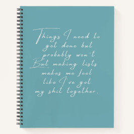 Dingen die ik moet doen, maar waarschijnlijk niet  notitieboek