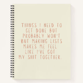 Dingen die ik moet doen, maar waarschijnlijk niet  notitieboek