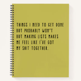 Dingen die ik moet doen, maar waarschijnlijk niet  notitieboek