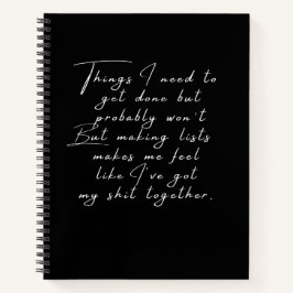 Dingen die ik moet doen, maar waarschijnlijk niet  notitieboek