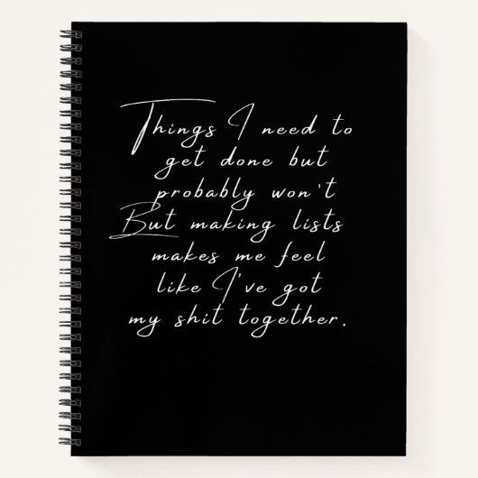 Dingen die ik moet doen, maar waarschijnlijk niet notitieboek (Voorkant)