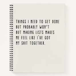 Dingen die ik moet doen, maar waarschijnlijk niet  notitieboek