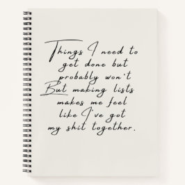 Dingen die ik moet doen, maar waarschijnlijk niet  notitieboek