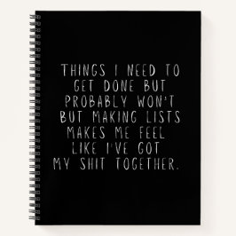 Dingen die ik moet doen, maar waarschijnlijk niet  notitieboek