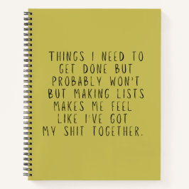 Dingen die ik moet doen, maar waarschijnlijk niet  notitieboek