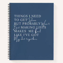 Dingen die ik moet doen maar waarschijnlijk niet z notitieboek