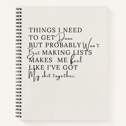 Dingen die ik moet doen maar waarschijnlijk niet z notitieboek (Voorkant)