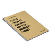 Dingen die ik moet onthouden Grappig Quote Notitieboek (Rechterzijde)