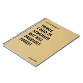 Dingen die ik moet onthouden Grappig Quote Notitieboek (Linkerzijde)