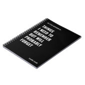 Dingen die ik moet onthouden Grappig Quote Notitieboek (Linkerzijde)