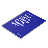 Dingen die ik moet onthouden Grappig Quote Notitieboek (Linkerzijde)