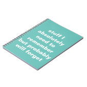 Dingen die ik moet onthouden, maar die ik niet zal notitieboek (Linkerzijde)