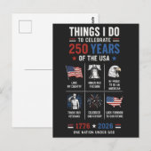 Dingen die ik vier 250 jaar VS 1776 Briefkaart (Voorkant / Achterkant)