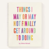 Dingen die ik wel of niet kleurrijke tekst naam notitieboek (Voorkant)