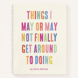 Dingen die ik wel of niet kleurrijke tekst naam notitieboek