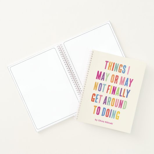 Dingen die ik wel of niet kleurrijke tekst naam notitieboek (Binnen)