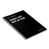 Dingen die me gezond houden Grappig citaat Notitieboek (Rechterzijde)