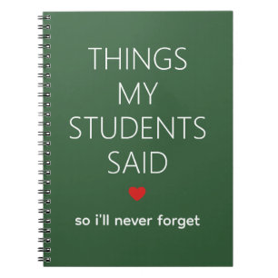 Dingen die mijn leerlingen zeiden Leraar Memory Gr Notitieboek