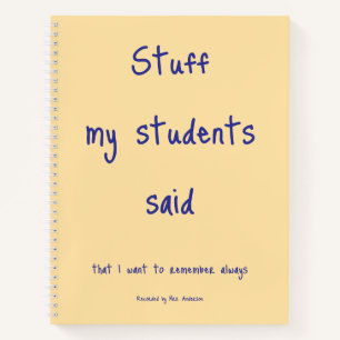 Dingen die mijn studenten zeiden met naam van de l notitieboek