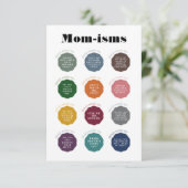Dingen die moeders zeggen kaart (Staand voorkant)