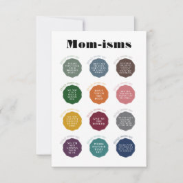 Dingen die moeders zeggen kaart