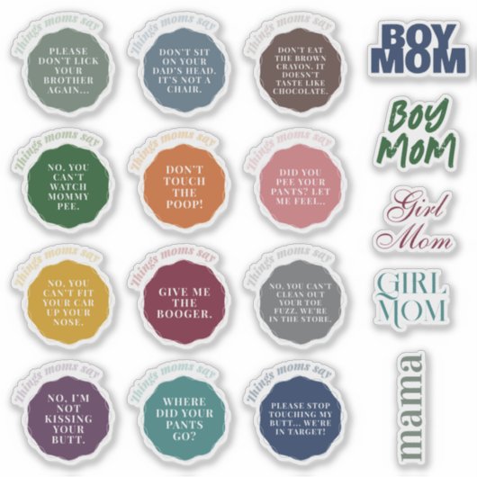 Dingen die moeders zeggen sticker (Voorkant)