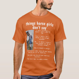 dingen die paardmeisjes niet zeggen t-shirt