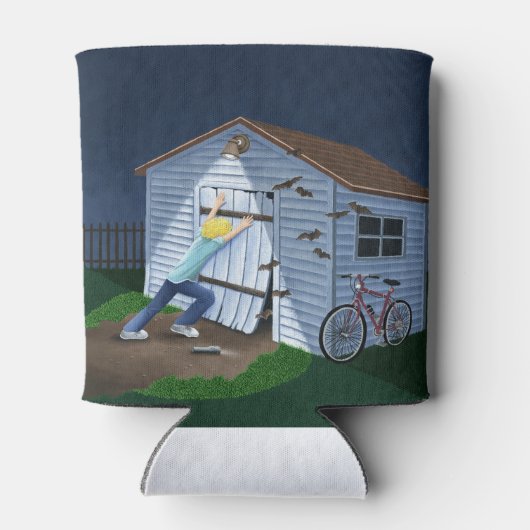 Dingen die 's nachts in de lucht springen blikjeskoeler (Achterkant)