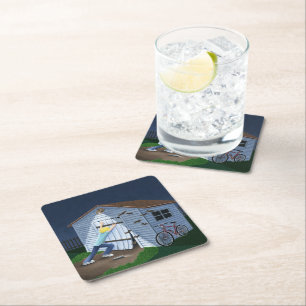 Dingen die 's nachts in de lucht springen kartonnen onderzetters