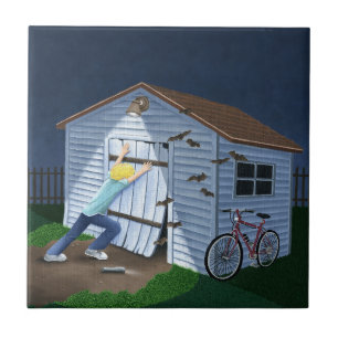 Dingen die 's nachts in de lucht springen tegeltje