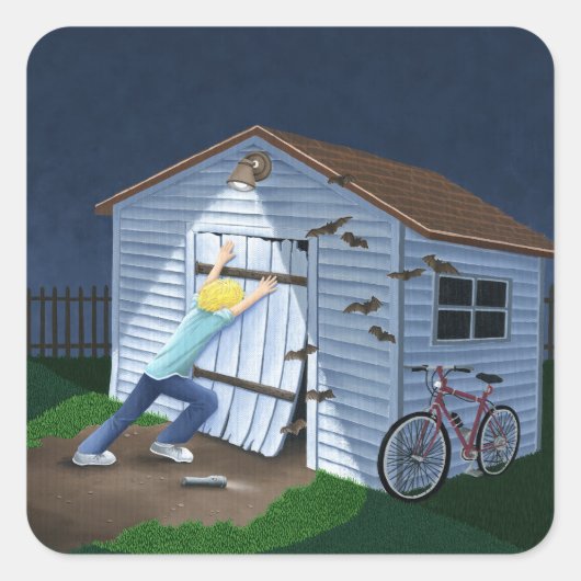 Dingen die 's nachts in de lucht springen vierkante sticker (Voorkant)