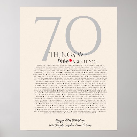 Dingen die we van je houden 70 Poster | Gepersonal (Voorkant)