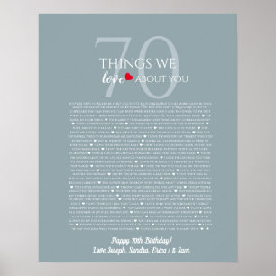 dingen die we van je leuk vinden 70, 60, 50, poste poster